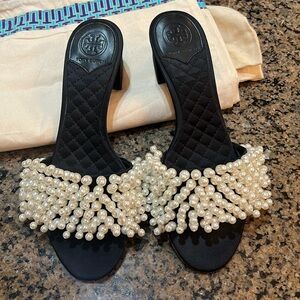 Tory Burch shoes with pearls. Great condition.